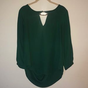 Green High-Low Blouse